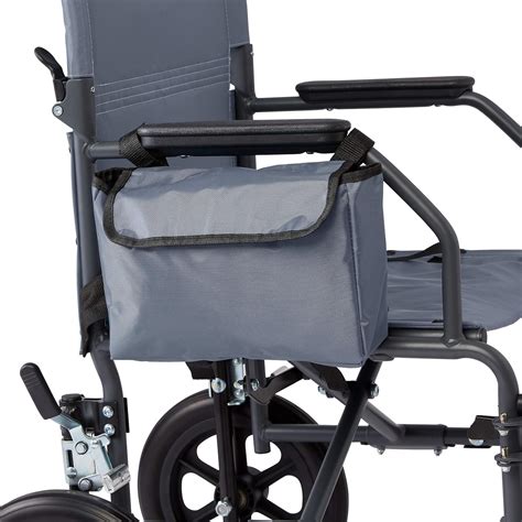 Medline Side Bag for Transport Chair, Waterproof Accessory Bag for ...