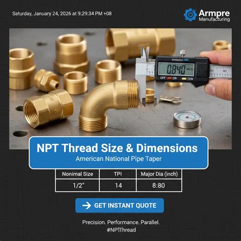 NPT Thread Size Chart & Dimensions | National Pipe Taper Standard