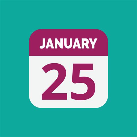 January 25 Calendar Date Icon 23393901 Vector Art at Vecteezy