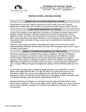 Fillable Online baltlife mib online consumer disclosure form Fax Email ...