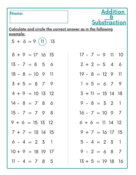 Image result for Addition and Subtraction Worksheets for First Graders