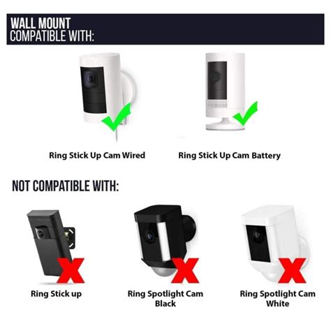Wasserstein Ring Stick Up Cam Battery/Wired Adjustable Metal White ...