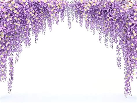Premium Photo | A bunch of purple flowers hanging from a white background