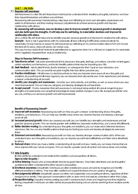 CTL&SS Unit 7-9 Notes: Life Skills, Critical Thinking & Problem Solving ...