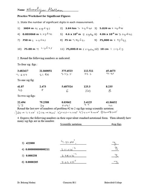 Image result for Significant Digit Practice Worksheet