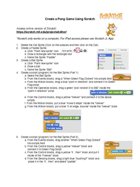 Scratch Pong Tutorial 的图像结果