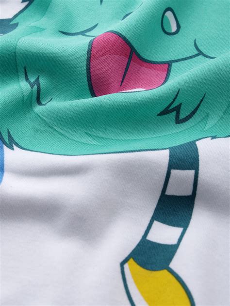 Soothing White Happy Monster Printed Unisex Sets – Spunkies