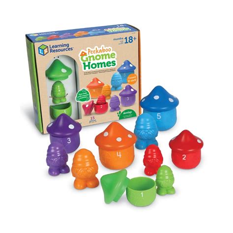 Learning Resources Peekaboo Gnome Homes ,15 Pieces, Ages 18 Month+ ...