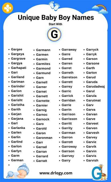 Baby Boy Names Starting with G with Meaning