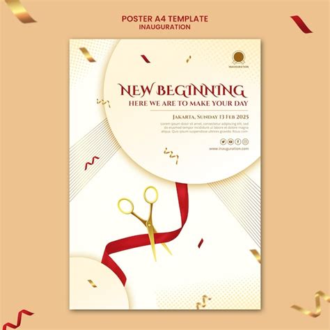 Realistic inauguration template | Free PSD