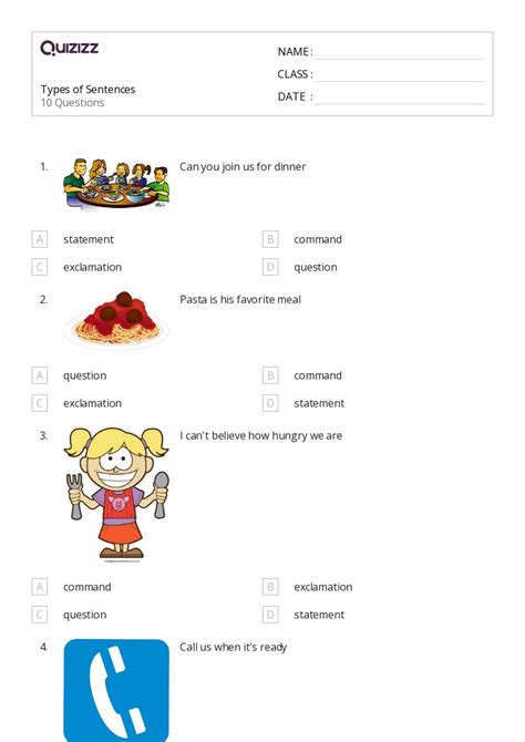 50+ Types of Sentences worksheets for 3rd Class on Quizizz | Free ...