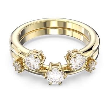 Stackable Rings | Silver and Gold-Tone Plated | Swarovski