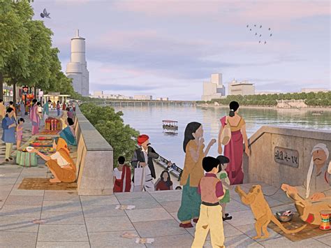 Rendering of Plaza at Vallabhsadan, Sabarmati Riverfront Development ...