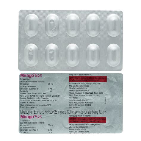 Mirago S 25 Tablet | Uses, Side Effects, Price | Apollo Pharmacy