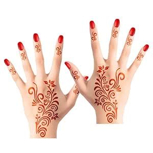 Buy Apcute Stencil mehndi sticker, Set of 2 for Both Hand Mehandi ...