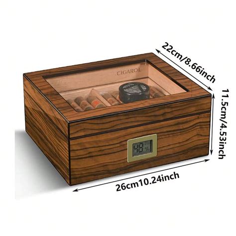 Caixa de humidade de madeira de cedro natural para armazenamento e ...