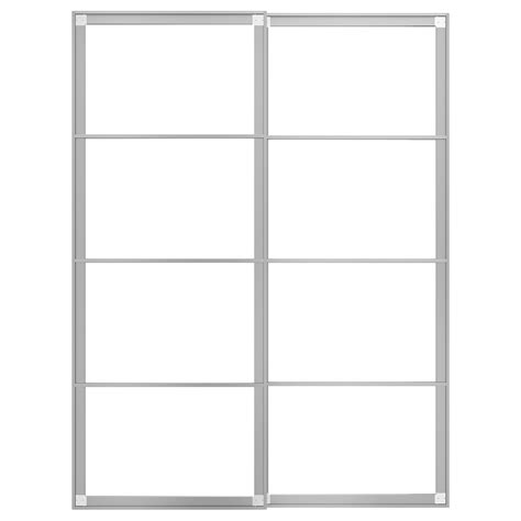 PAX pair of sliding door frames w rail, aluminium, 150x201 cm (59x791/8 ...
