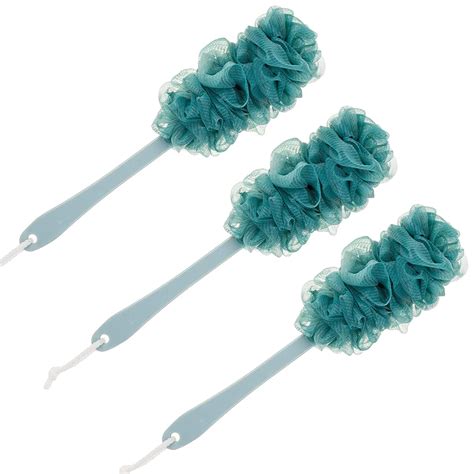 Loofah Sponge Back Scrubber, Men & Women Long Handled Exfoliating Bath & Shower Body Brush ...