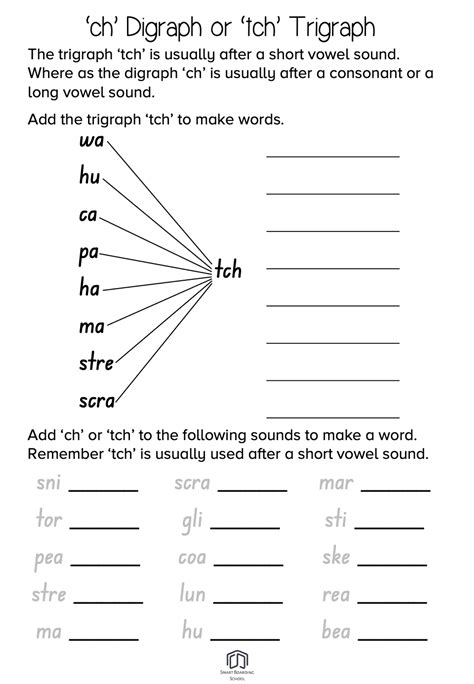 When to use ch or tch - Worksheets Library