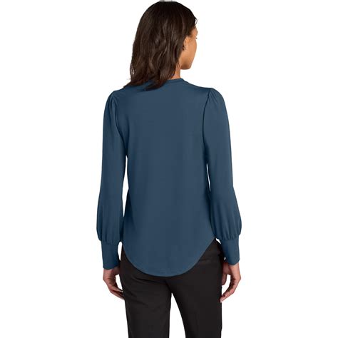 Mercer+Mettle MM1019 Ladies Stretch Jersey Long Sleeve Blouson Top ...
