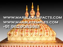 Buy Handmade Golden Marble Meenakari Temple | Marbletemples.com