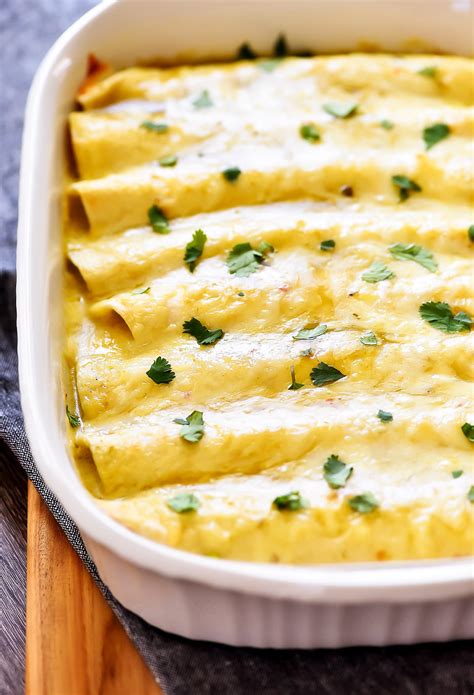 Green Chile and Pepper Jack Cheese Chicken Enchiladas - Life In The ...