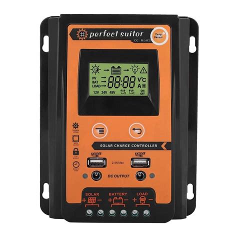 12V/24V 30A/50A/70A Intelligent Solar Panel Contrller MPPT LCD Display ...