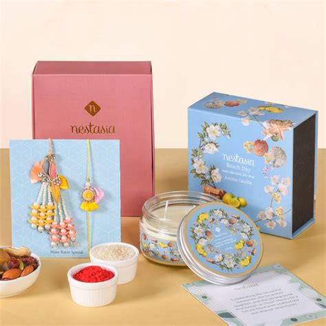 Beach Day Rakhi And Lumba Gift Hamper Online - Premium Gift Hamper ...