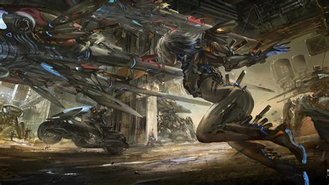 Futuristic Anime Warrior: HD Sci-Fi Girl in Action Scene