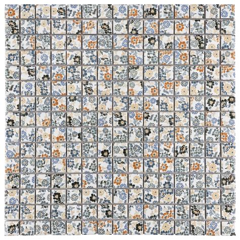 Affinity Tile Spring Flower 12-in x 12-in Satin Porcelain Uniform ...