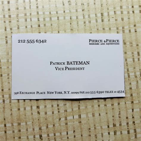 Patrick Bateman Business Card From american Psycho Sticker - Etsy