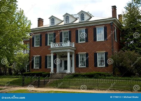 Federal Style Home stock image. Image of architecture, fence - 770013