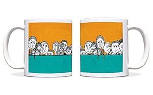 Buy ShopMantra Sketchy Indian Faces White Coffe Mug-330 ML Online at ...