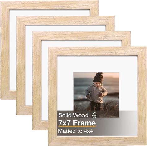 Amazon.com: KINLINK 7x7 Picture Frame, Natural Square Solid Wood Frames ...