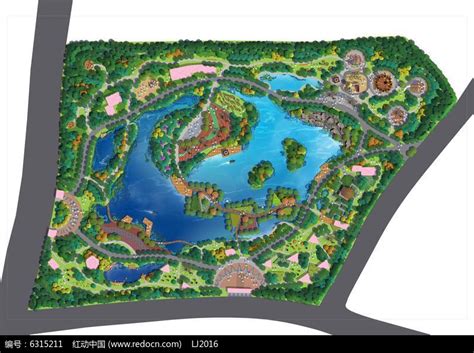 儿童乐园景观设计彩色平面图PSD_红动网