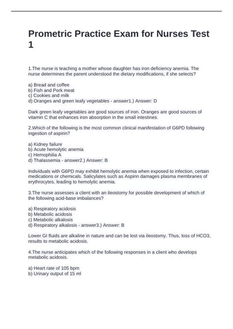 Prometric Practice Exam for Nurses Test 1 Questions and Answers 2024 ...
