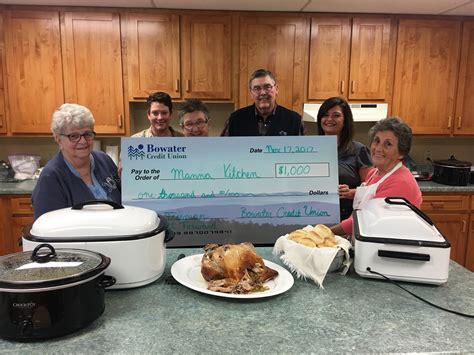 Bowater Credit Union Donates $1,000 to Manna Kitchen - Bowater Credit Union