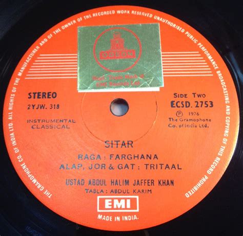 Abdul Halim Jaffer Khan - Sitar Through Ages (Vinyl) | MusicCircle