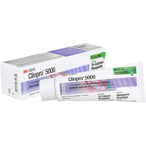3M Clinpro 5000 Anti-Cavity Toothpaste (1.1% Sodium Fluoride) Vanilla Mint Flavour, 113 g ...