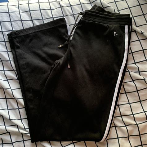 Women's Black and White Trousers | Depop