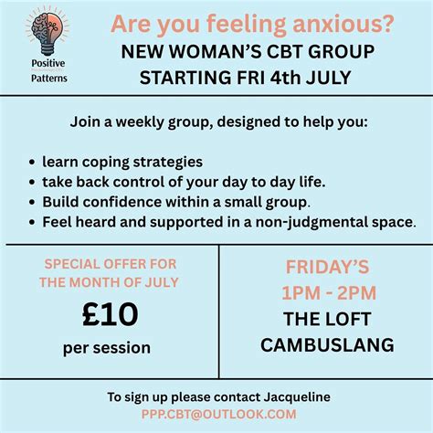 Woman’s CBT Group , The Loft Glasgow, East Kilbride, 11 July 2025 ...