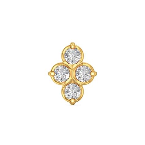 Joyalukkas Metal 22k (916) Yellow Gold and Diamond Nose Pin For Women ...