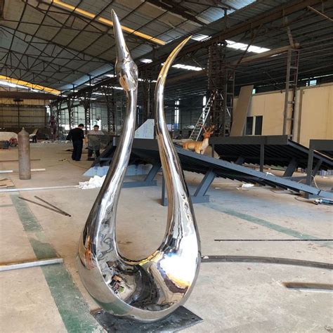 不锈钢抽象天鹅雕塑 动物天鹅雕塑-浙江欧景雕塑公司
