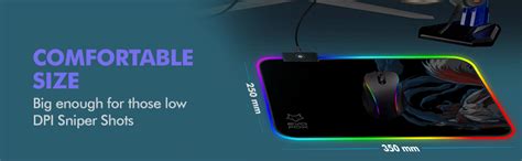 EvoFox Falcon LX35 Gaming Mouse Pad with 12 RGB Effects, Micro-Textured ...