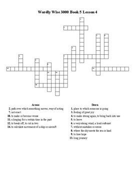 Wordly Wise 3000 Book 5 Lesson 4 Crossword Puzzle by Flair for the ...