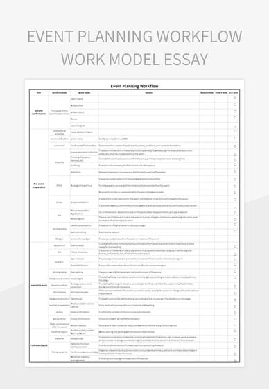 Image result for Event Overview Template Excel