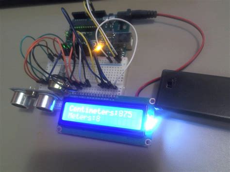 Distance Measurer Using LCD Screen and Ultrasonic Sensor Diagram 的图像结果