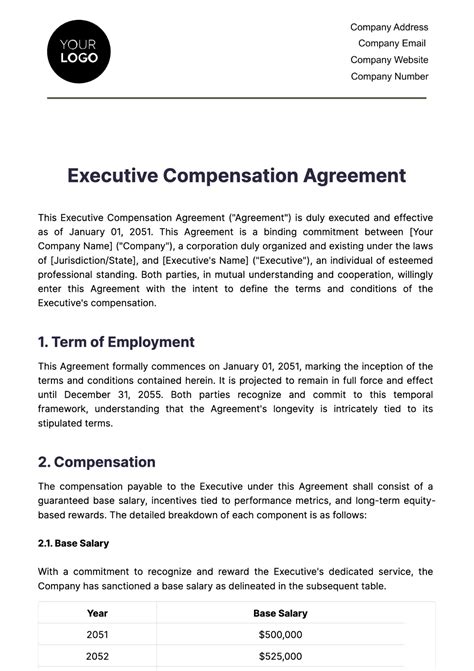 Compensation Contract Template