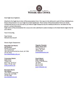 Fillable Online Dear Eagle Scout Applicant Attached is the Eagle Scout ...