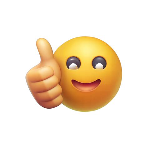 Smiling emoji giving thumbs up on transparent background 47240330 PNG